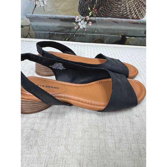 Lucky Brand Rimma D'Orsay Womens Size 8.5M Black Leather Slingback Sandals - Picture 5 of 8